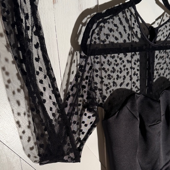 Milly of New York Black Satin Polka Dot Dress - Picture 16 of 16